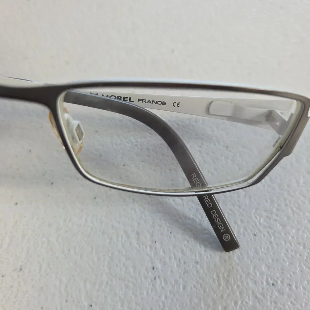 Morel France Eyeglass Frame LIGHTEC 6761L 53-16-135 GW 508 Dark Grey White